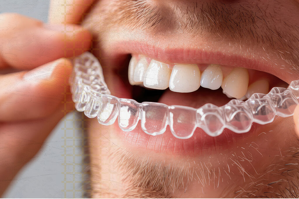 Clear aligners, a transparent and removable alternative to traditional braces, designed to gradually align teeth.